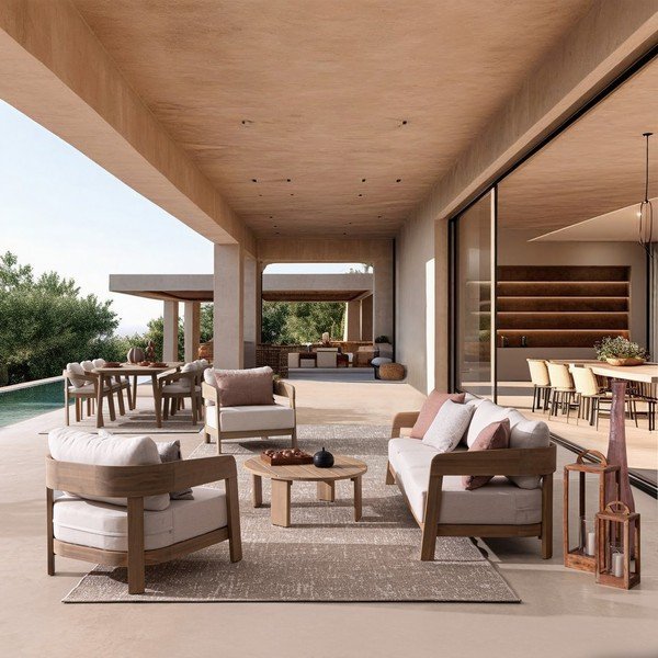 Dabīga toņa masīvkoka dārza atpūtas krēsls Pablo – Bizzotto-image-1