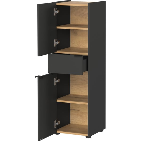 Antracīta pelēks augsts vannas istabas skapis 34x111 cm Forano – Germania-image-2