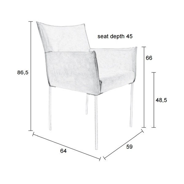 Konjaka brūns pusdienu krēsls White Label Dion-image-2