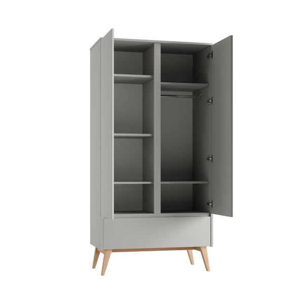 Pelēks bērnu drēbju skapis 100x52,5 cm Swing – Pinio-image-1
