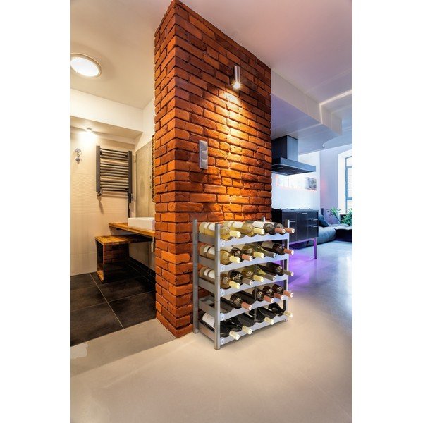 Pelēks plastmasas vīna statīvs Vario – Rotho-image-1