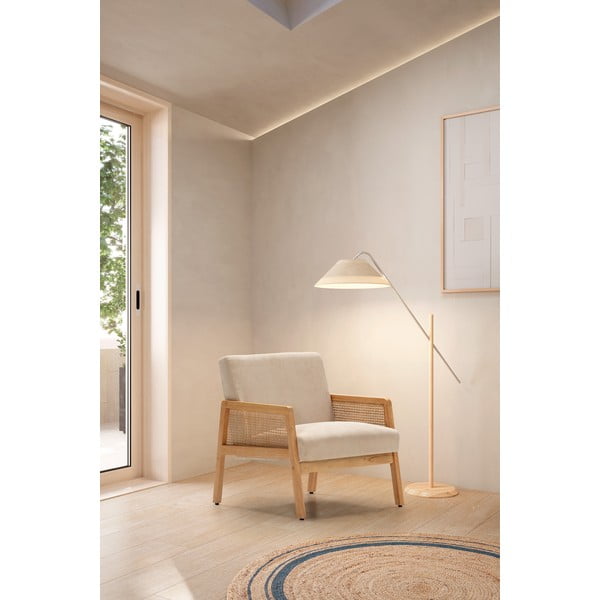 Bēšs velveta austs atpūtas krēsls Debra – Marckeric-image-1