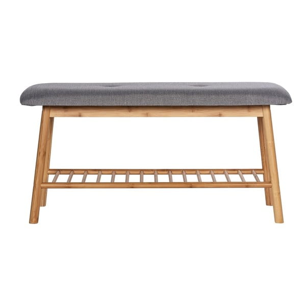 Pelēks/brūns bambusa apavu plaukts ar soliņu Bahari – Wenko-image-2