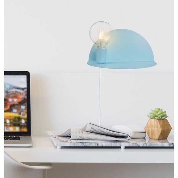 Zila sienas lampa ar plauktu Homemania Decor Shelfie-image-1