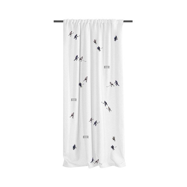 Balts bērnu aizkars no kokvilnas satīna 110x250 cm Ice Hockey – Butter Kings