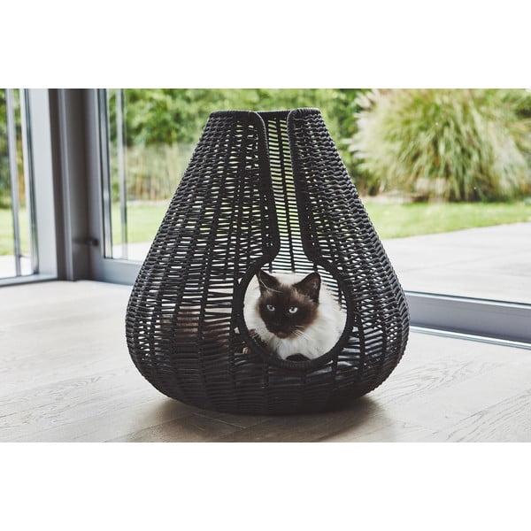 Antracīta pelēka mājdzīvnieku gulta kaķiem ø 56 cm Perla Anthracite – MiaCara-image-1