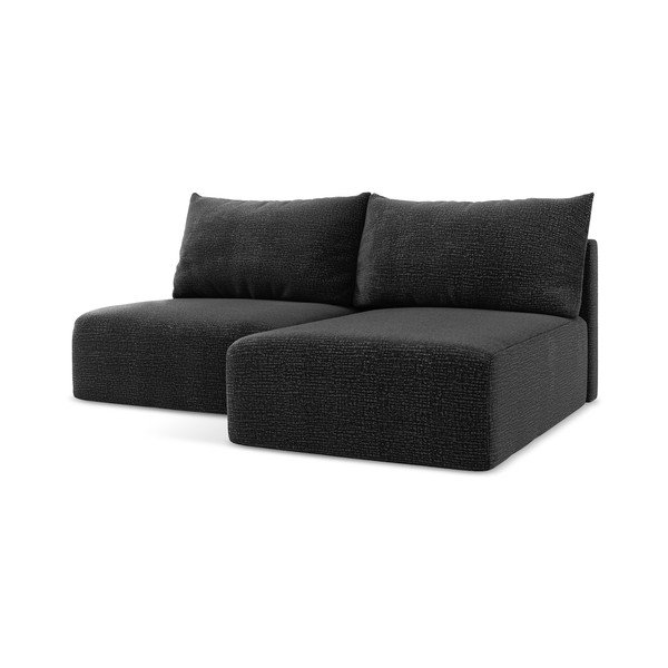 Melns salokāms/ar uzglabāšanas vietu stūra dīvāns (ar labo stūri) Kalena – Makamii-image-1