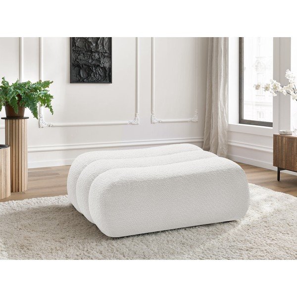 Balts kāju soliņš no buklē auduma Azra – Bobochic Paris-image-1