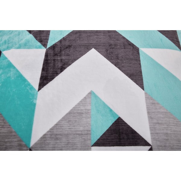 Pelēka/tirkīzzila vienguļamā mikroplīša gultas veļa 140x200 cm Abstract  – My House-image-4