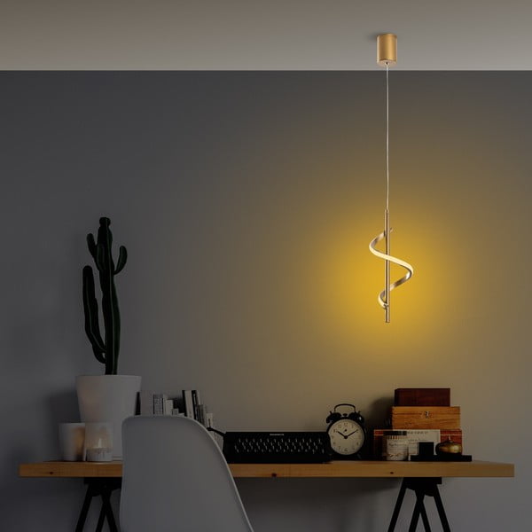 Zelta krāsas LED piekaramā lampa ø 16 cm Likma – Opviq lights-image-4
