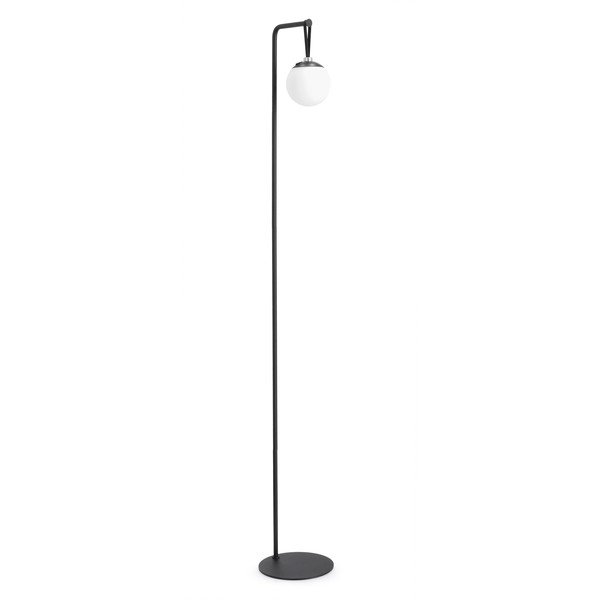 Melna LED stāvlampa ar regulējamu spilgtumu ar plastmasas abažūru (augstums 140 cm) Balmony – Bizzotto