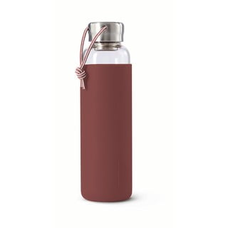 Stikla ūdens pudele ar violetu silikona uzmavu Black + Blum G-Bottle, 600 ml