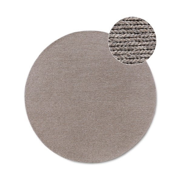 Gaiši brūns ar rokām darināts vilnas apaļš paklājs ø 200 cm Francois – Villeroy&Boch