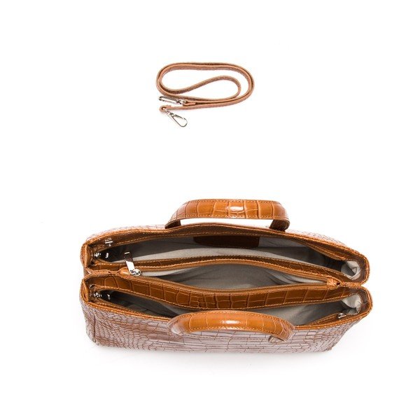 Ādas rokassoma Anna Luchini 634 Cognac-image-3