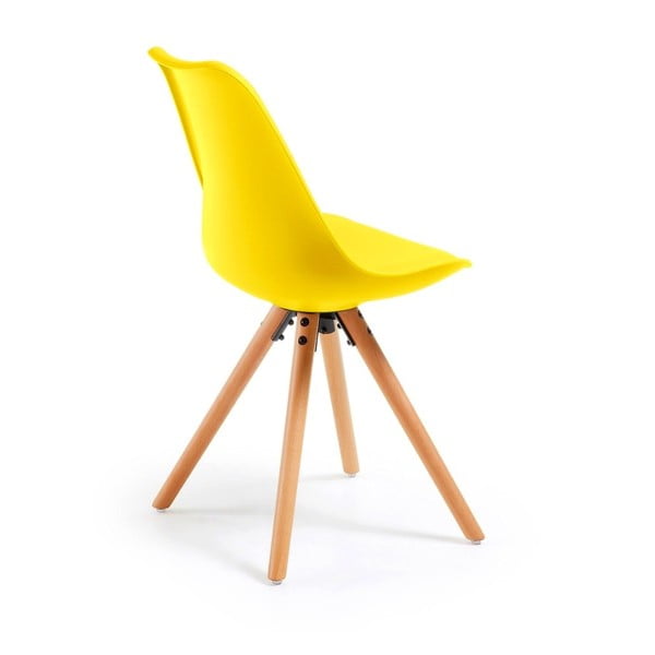 Dzeltens krēsls ar dižskābarža kājām Bonami Essentials Lumos-image-1