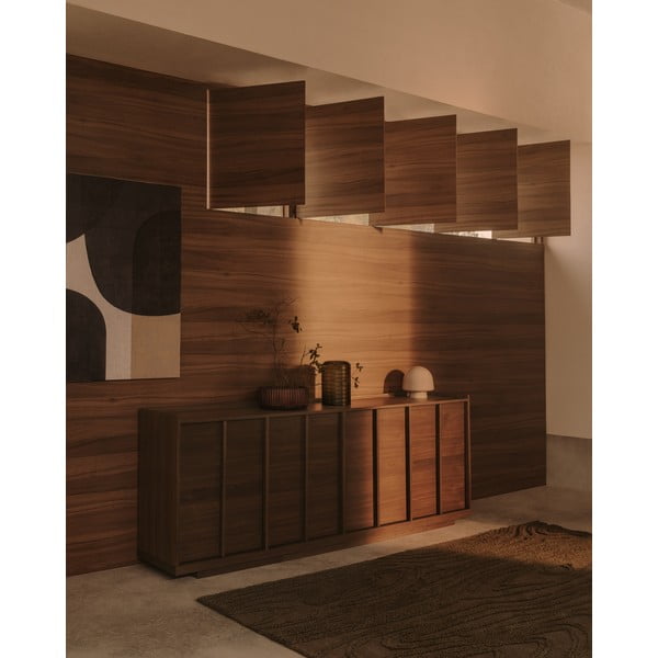 Brūna kumode ar riekstkoka imitāciju 200x80x45 cm Onix – Kave Home-image-2