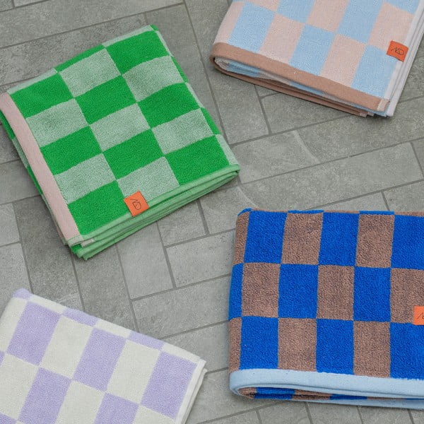 Zili/rozā organiskās kokvilnas dvieļi (2 gab.) 40x55 cm Retro – Mette Ditmer Denmark-image-3