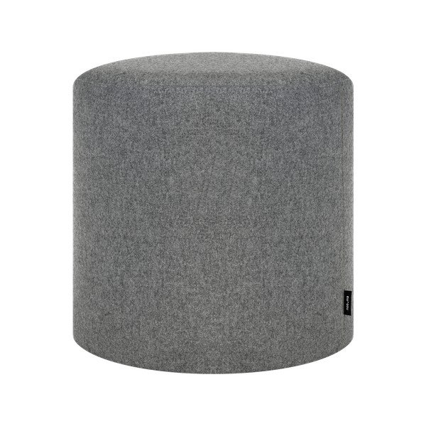 Pelēks vilnas pufs Folk – noo.ma
