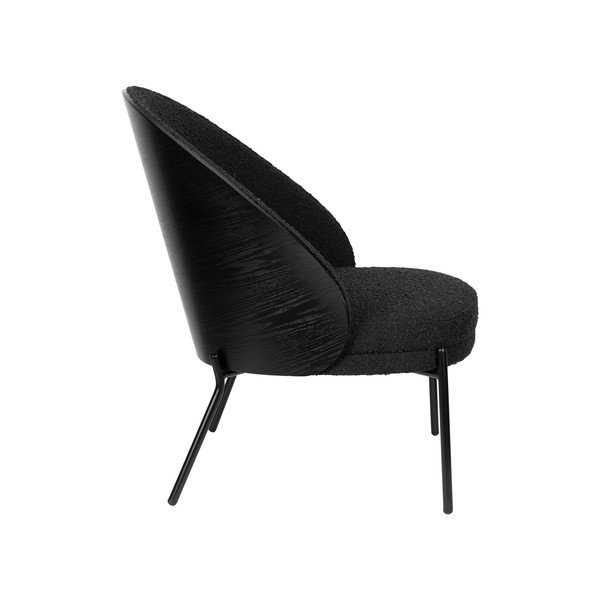 Melns atpūtas krēsls no buklē auduma Rodin – Dutchbone-image-3