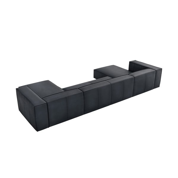 Tumši zils ādas stūra dīvāns (U veida) Madame – Windsor & Co Sofas-image-2