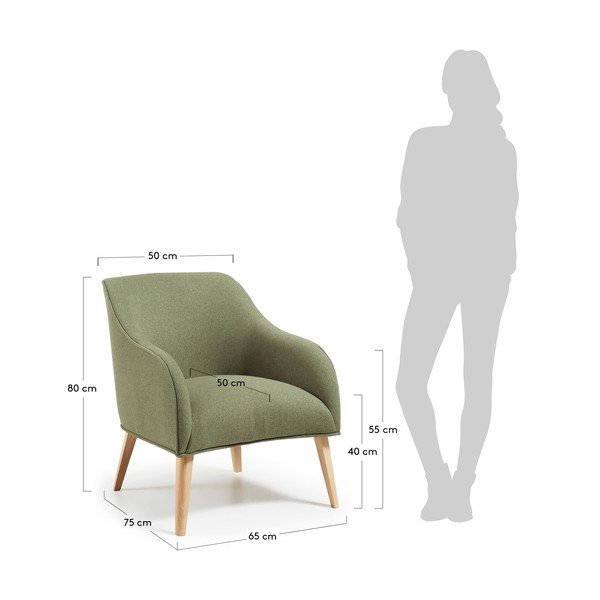 Zaļš krēsls Kave Home Lobby-image-4