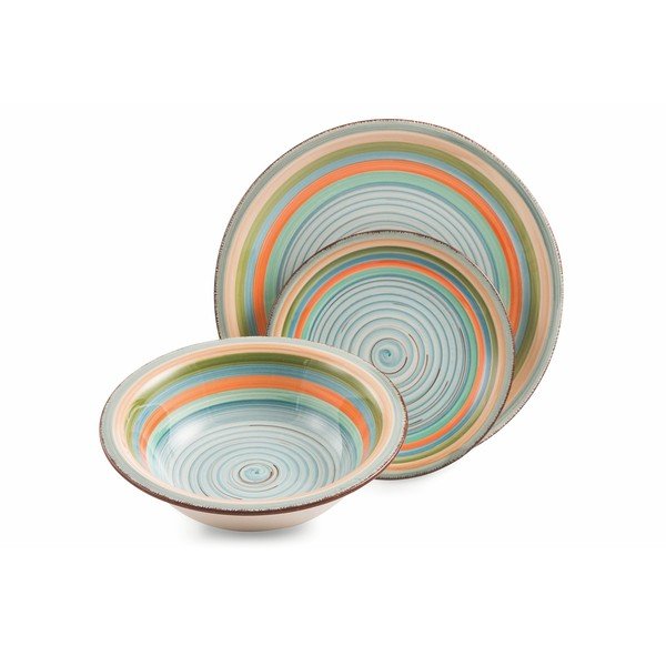 18 gabalu krāsainu keramikas piederumu komplekts Villa d'Este Mykonos Sombrerors-image-1