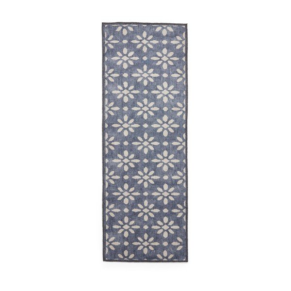 Tumši zils mazgājams celiņa paklājs 76x230 cm Coral Blue – Think Rugs