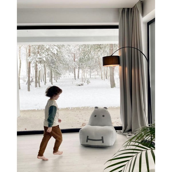 Gaiši pelēks bērnu sēžammaiss Hippo – The Brooklyn Kids-image-2