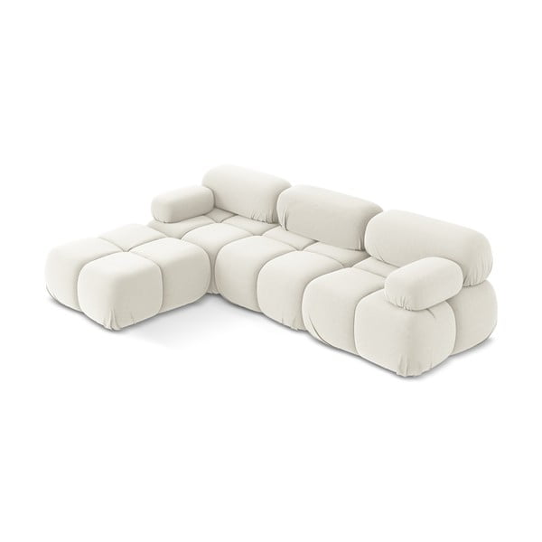 Balts samta modulārais stūra dīvāns Lokua – Makamii-image-2