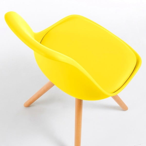 Dzeltens krēsls ar dižskābarža kājām Bonami Essentials Lumos-image-2