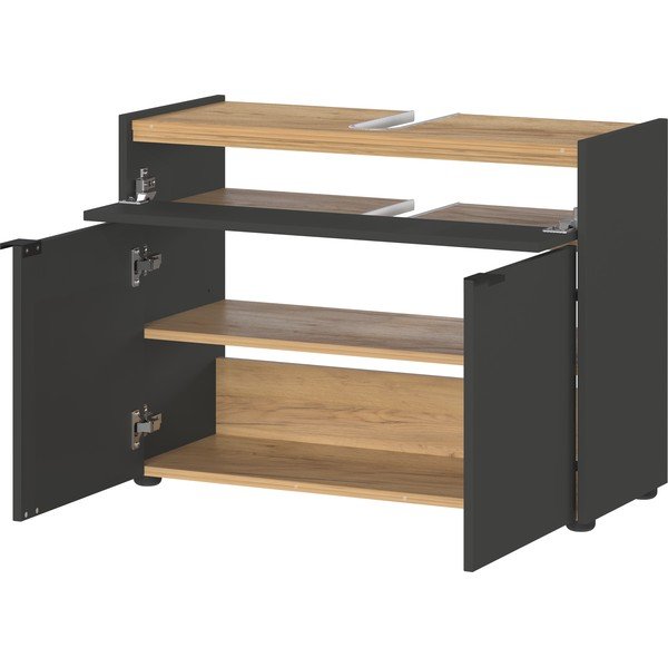 Antracīta pelēks skapītis zem izlietnes 80x60 cm Forano – Germania-image-3