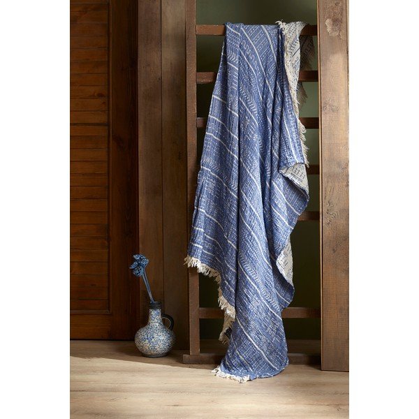 Zils muslīna pārklājs divguļamai gultai 220x240 cm Etno – Mijolnir-image-2