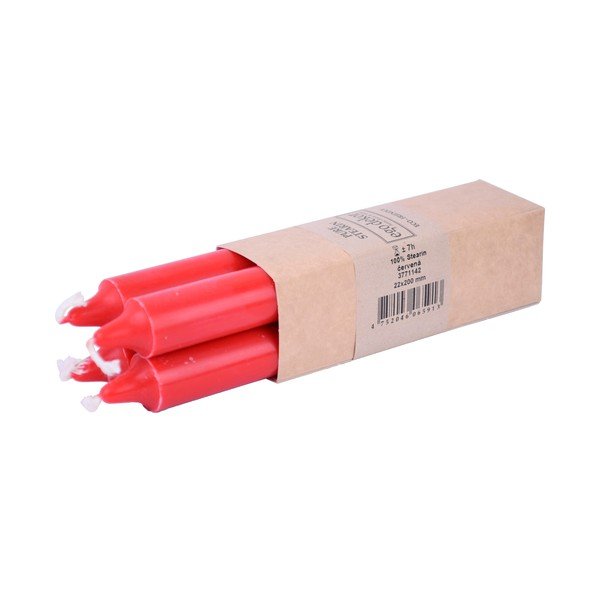 4 sarkanu garo sveču komplekts Ego Dekor ED, degšanas laiks 7 h-image-2