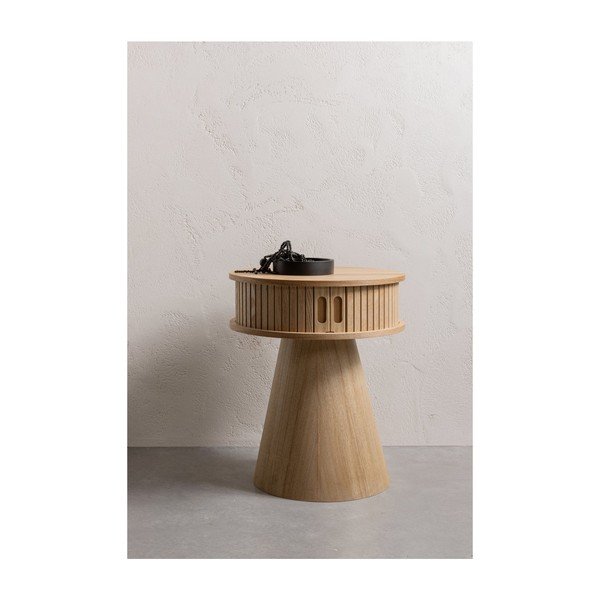 Dabīga toņa naktsskapītis ar priedes koka imitāciju Karri – WOOOD-image-1