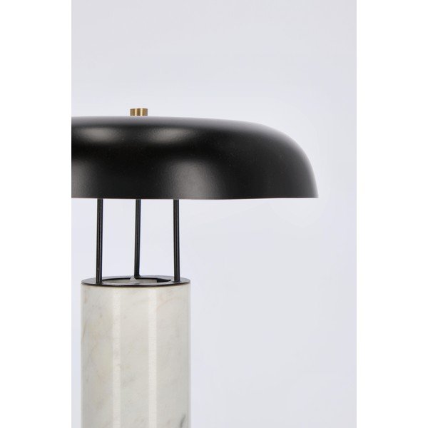 Melnbalta marmora galda lampa ar metāla abažūru (augstums 33 cm) Kaithal – Bizzotto-image-4