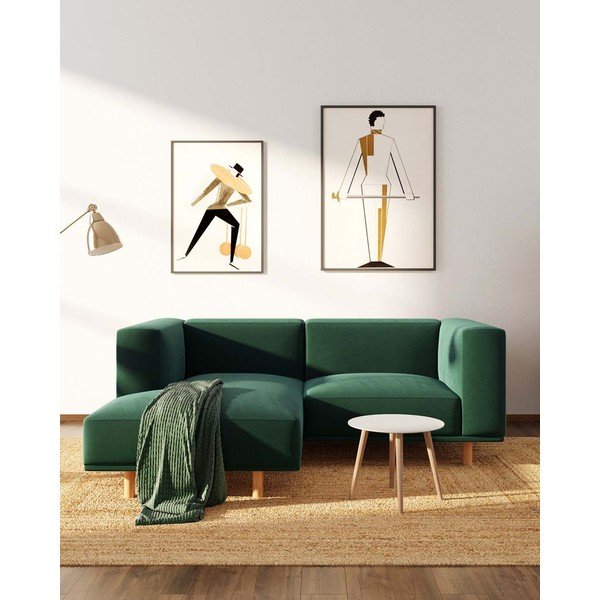Tumši zaļš samta stūra dīvāns (ar kreiso stūri) Kukumo – Ame Yens-image-1