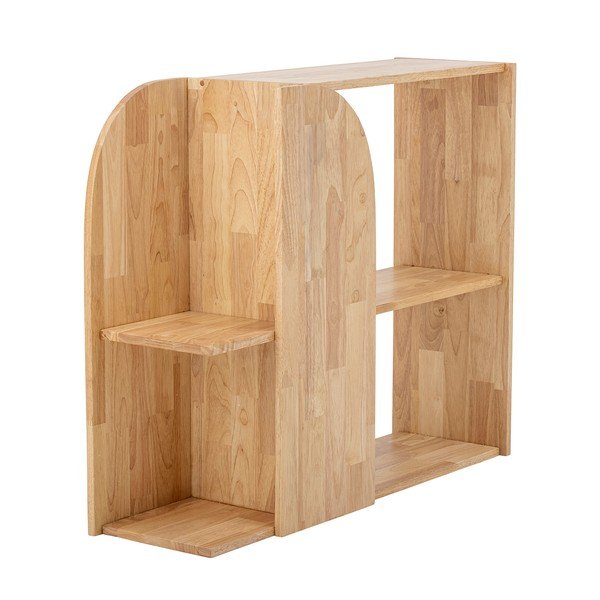 Dabīga toņa gumijkoka masīvkoka grāmatplaukts 85x70 cm Alec – Bloomingville-image-3