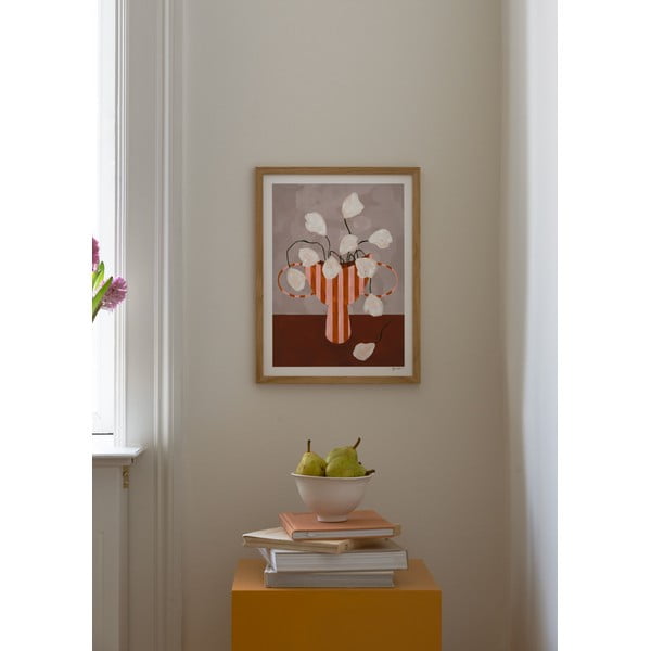 Plakāts 50x70 cm White Flowers in Striped Vase – Frankie Penwill – The Poster Club-image-1