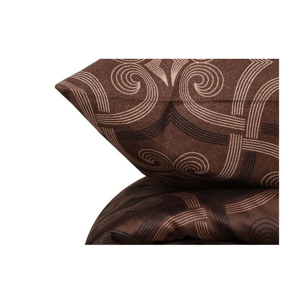 Brūna divvietīga gultas veļa no kokvilnas satīna 200x200 cm Pandora – Mijolnir-image-4