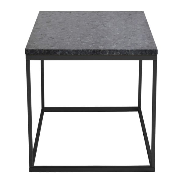 Melns granīta sānu galds ar melnu pamatni RGE Accent, platums 50 cm