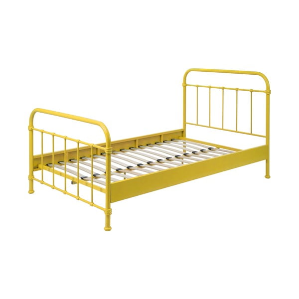 Dzeltena metāla bērnu gulta Vipack New York, 120 x 200 cm