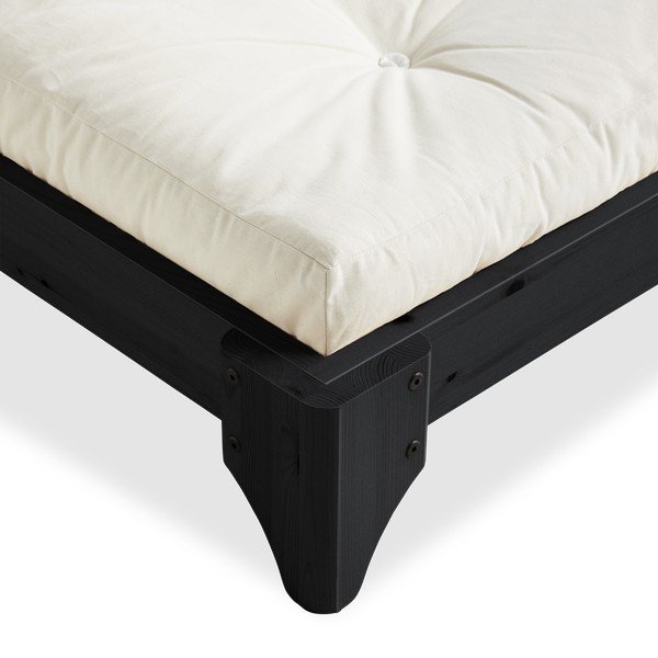Divguļamā gulta no priedes koka ar matraci Karup Design Elan Comfort Mat Black Natural, 140 x 200 cm-image-3