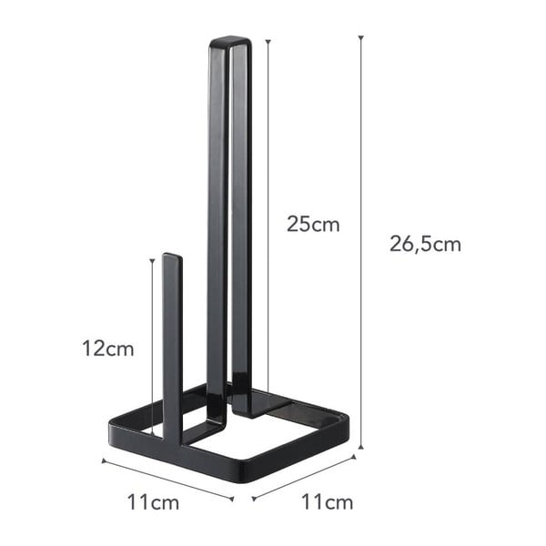 Melns papīra dvieļu ruļļu turētājs YAMAZAKI Tower-image-2