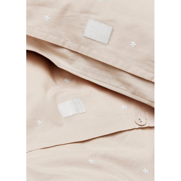 Bēša vienguļamā gultas veļa no kokvilnas perkala 140x200 cm Daisy – JUNA-image-3