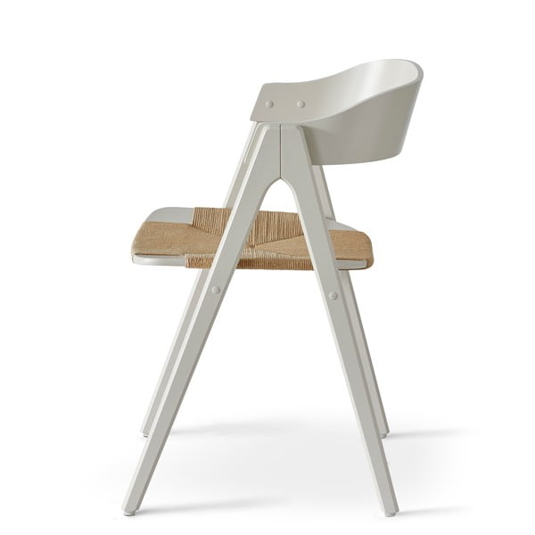 Bēšs dižskābarža pusdienu krēsls ar rotangpalmas sēdekli Findahl by Hammel Mette-image-1