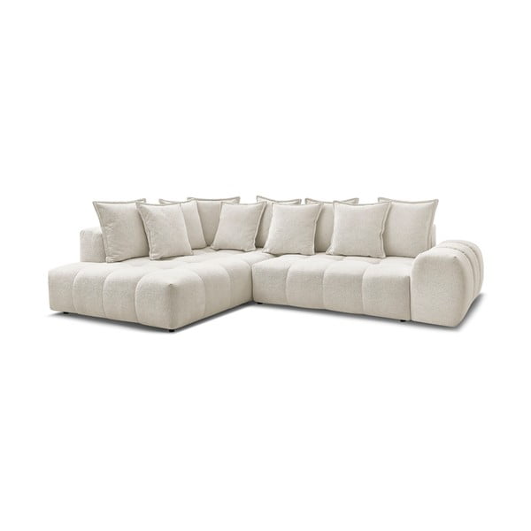 Balts salokāms/ar uzglabāšanas vietu stūra dīvāns no šenila auduma (ar kreiso stūri/L veida) Everest – Bobochic Paris-image-3