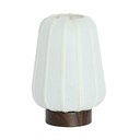 Balta metāla galda lampa ar auduma abažūru (augstums 29 cm) Bibia – Light & Living