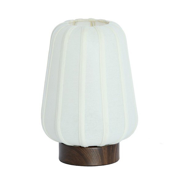 Balta metāla galda lampa ar auduma abažūru (augstums 29 cm) Bibia – Light & Living