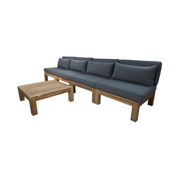 Pelēks tīkkoka dārza atpūtas komplekts 4 personām Aruba – HSM collection-image-1
