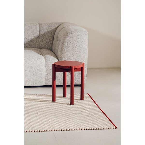 Sarkans/bēšs ar rokām darināts vilnas paklājs 140x200 cm Lenu – noo.ma-image-4